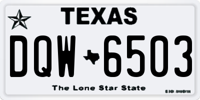 TX license plate DQW6503