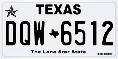 TX license plate DQW6512