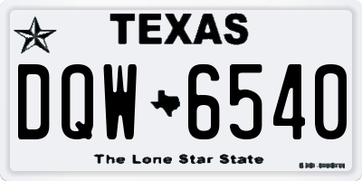 TX license plate DQW6540