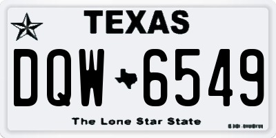 TX license plate DQW6549