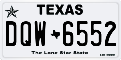 TX license plate DQW6552