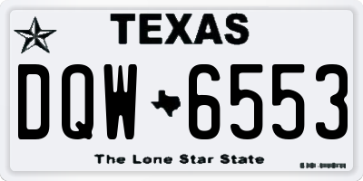 TX license plate DQW6553