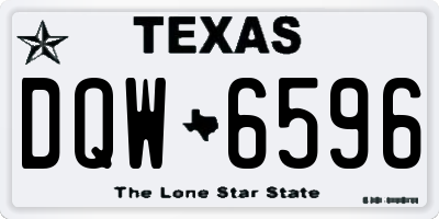 TX license plate DQW6596