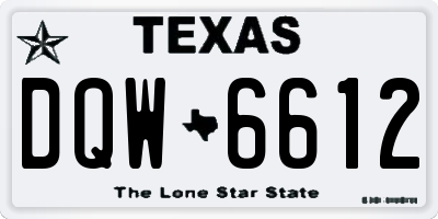 TX license plate DQW6612