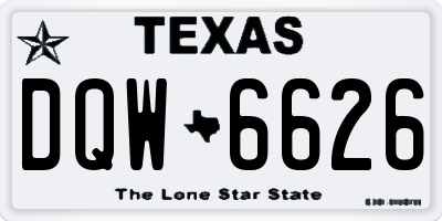 TX license plate DQW6626