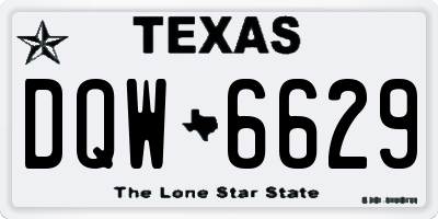 TX license plate DQW6629