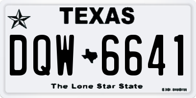 TX license plate DQW6641