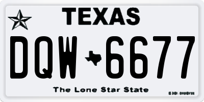 TX license plate DQW6677