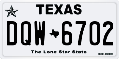 TX license plate DQW6702