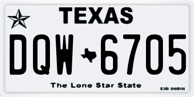 TX license plate DQW6705