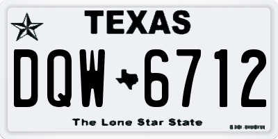 TX license plate DQW6712