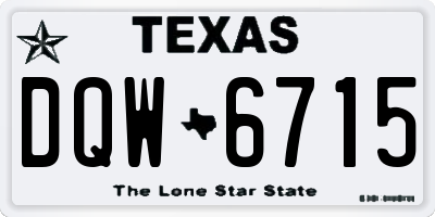 TX license plate DQW6715