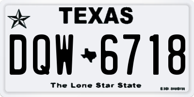 TX license plate DQW6718