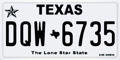 TX license plate DQW6735