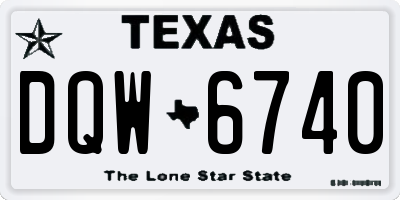 TX license plate DQW6740