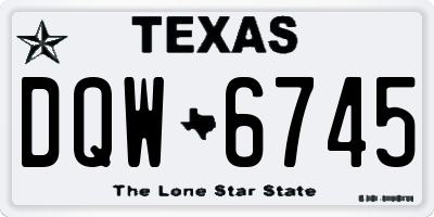 TX license plate DQW6745