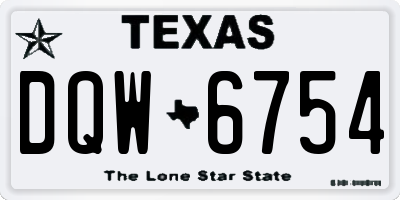 TX license plate DQW6754