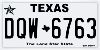 TX license plate DQW6763