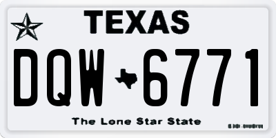 TX license plate DQW6771