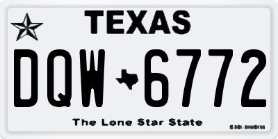 TX license plate DQW6772