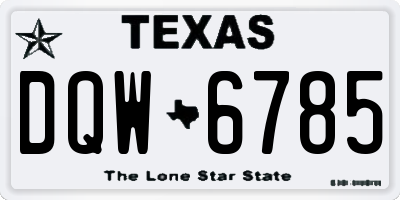 TX license plate DQW6785