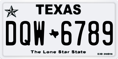 TX license plate DQW6789
