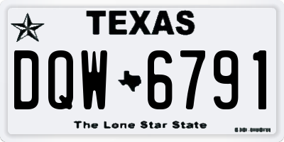 TX license plate DQW6791