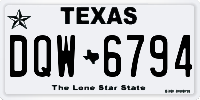 TX license plate DQW6794