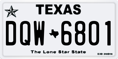 TX license plate DQW6801