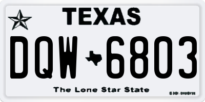 TX license plate DQW6803