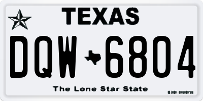 TX license plate DQW6804