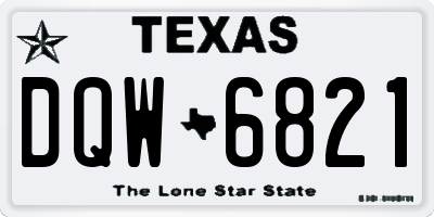 TX license plate DQW6821