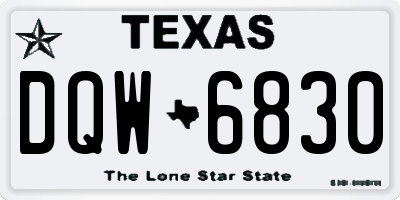 TX license plate DQW6830