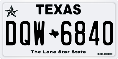 TX license plate DQW6840
