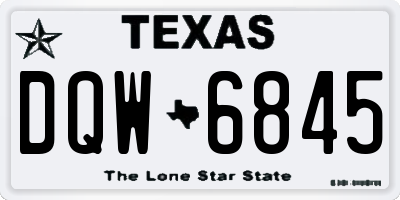 TX license plate DQW6845