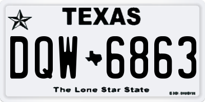 TX license plate DQW6863