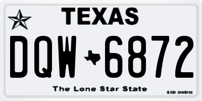 TX license plate DQW6872