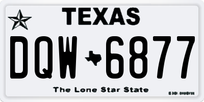 TX license plate DQW6877