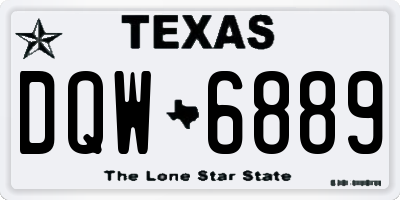 TX license plate DQW6889