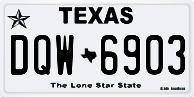 TX license plate DQW6903
