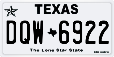 TX license plate DQW6922