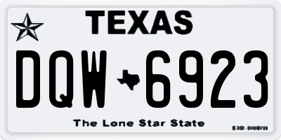 TX license plate DQW6923
