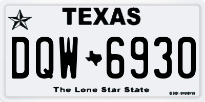 TX license plate DQW6930