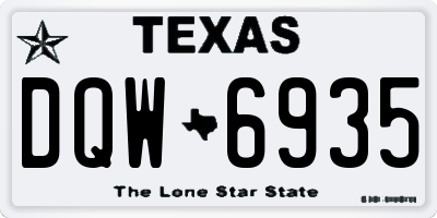 TX license plate DQW6935