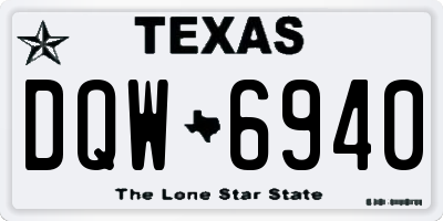 TX license plate DQW6940