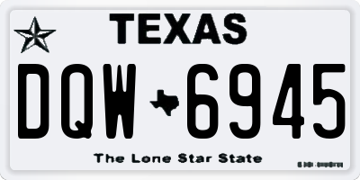 TX license plate DQW6945