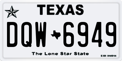 TX license plate DQW6949