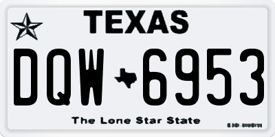 TX license plate DQW6953
