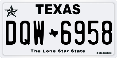 TX license plate DQW6958