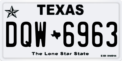 TX license plate DQW6963